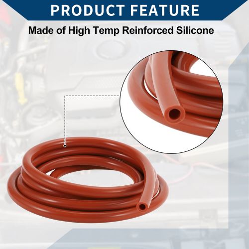 10ft 5/16&#034; 8mm id 3mm thickness silicone vacuum hose for air and water red