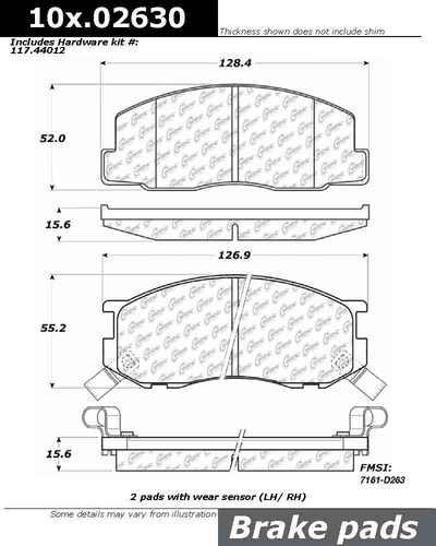 Centric 105.02630 brake pad or shoe, front