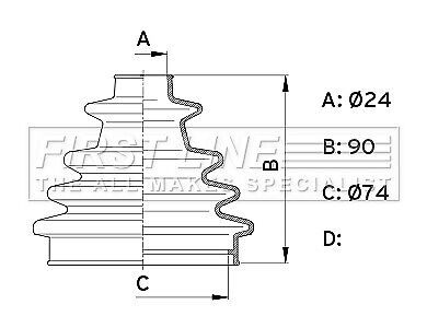 Cv joint boot fcb1004 first line c.v. driveshaft gaiter top quality guaranteed