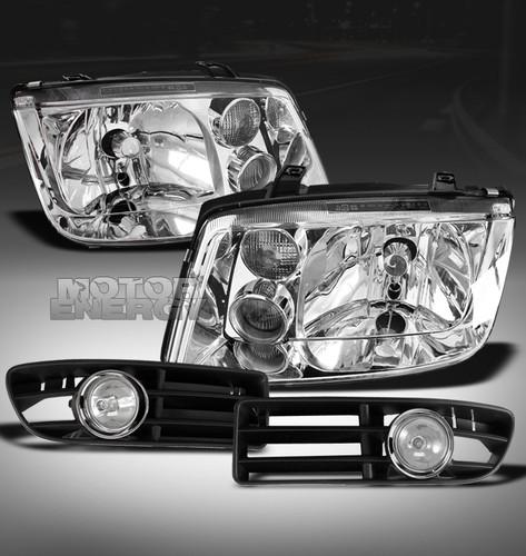 1999-2004 vw jetta bora mk4 chrome crystal head light w/fog left+right 2002 2003