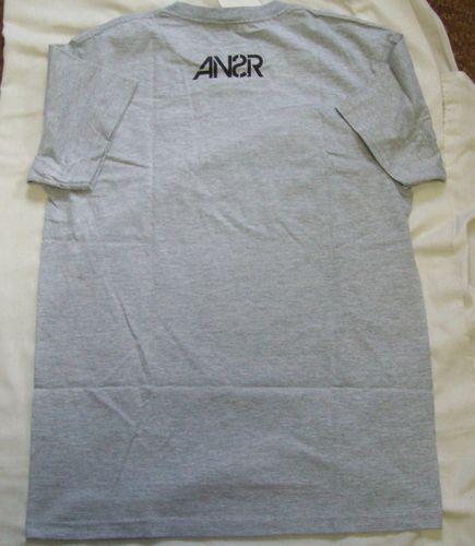 Men's answer t-shirt grey w/black logo on front and back size large 014296