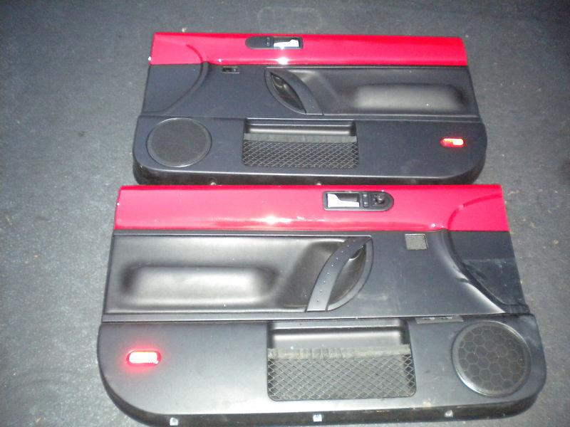 Door panel pair 1998-09 vw volkswagon beetle power  red black 99 00 01 02 03 04