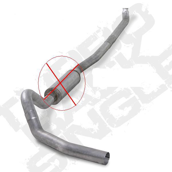 Diamond eye exhaust-89-93 dodge 4" alum-turbo back single-4x4 muffler delete