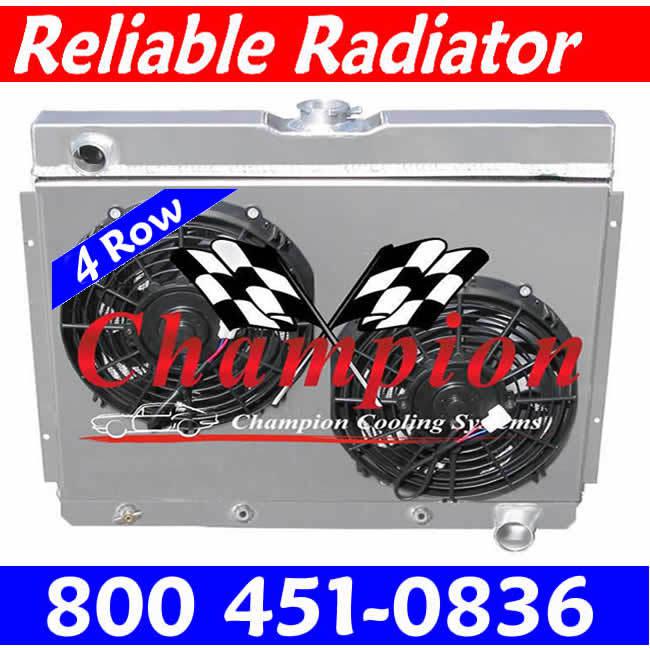 Chevy chevy ll nova 4 row 1962-67 champion aluminum radiator + shroud fan combo