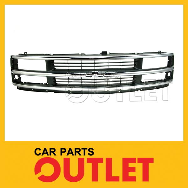 1998 1999 98 99 chevy express van front grill assembly chrome/graphite gray silv