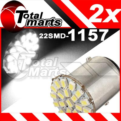 2x power white 1157 2057 t25 380 22 smd led car rear turn light bulb ac297