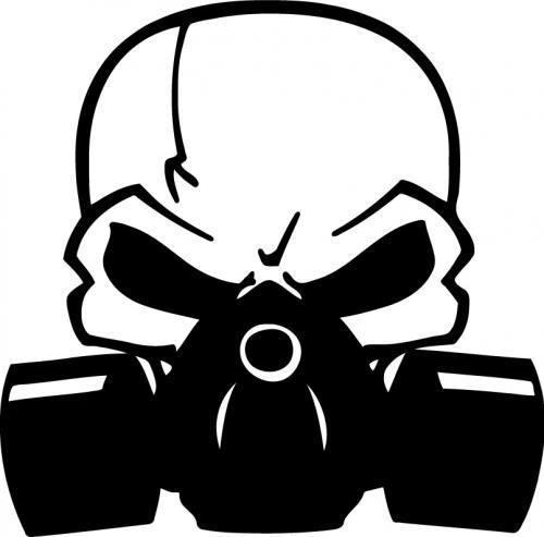 Skull gas mask - vinyl decal sticker! many colors!!!!