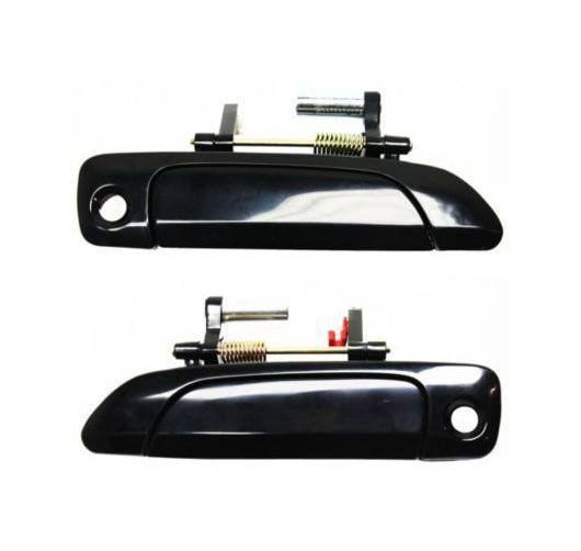 New outside exterior door handle smooth black pair set kit for 01-05 honda civic