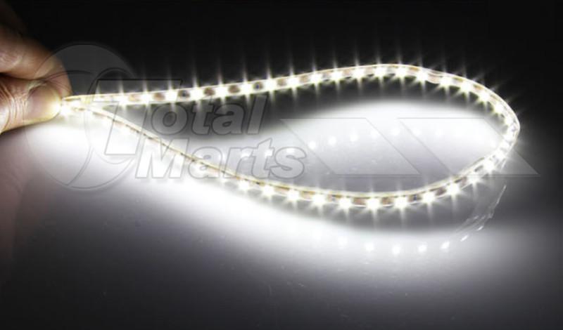 2x 90cm 35" white 90 led smd flexible car bike strip light neon drl 3528 ac604