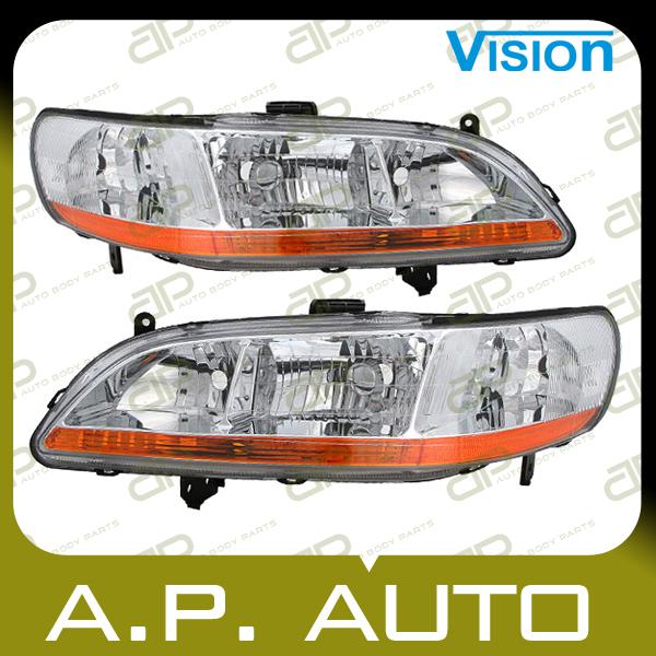 Pair head light lamp assembly 98-00 honda accord 2 door coupe 4 door sedan lh+rh