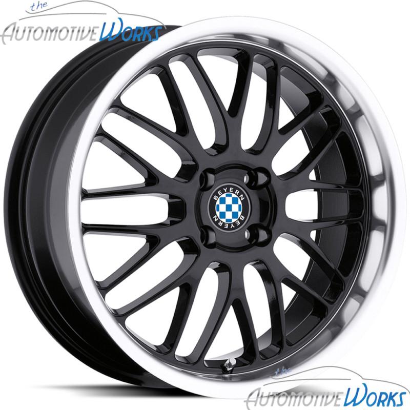 15x7 beyern mesh 4x100 +27mm gloss black mirror rims wheels inch 15"