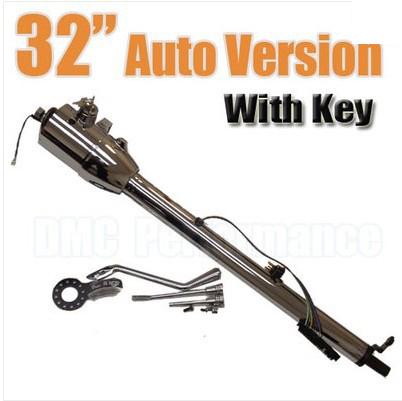 Hot rod chrome tilt  auto automatic style  steering column 32"  gm with key 