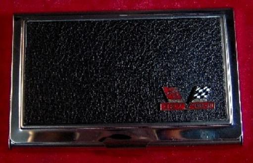 Chevrolet 427 turbo-jet - stainless steel & leather business card case