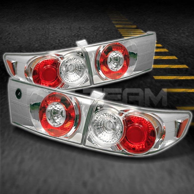 03-07 honda accord 4dr sedan chrome clear tail brake lights lamps w/trunk piece