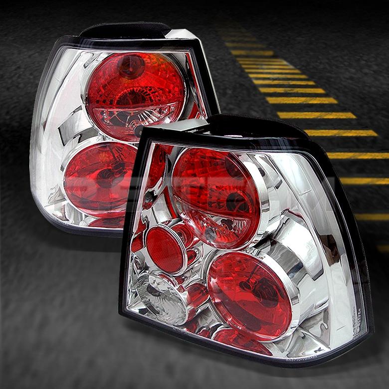 99-05 volkswagen jetta mk4 tdi gli chrome clear tail brake lights lamps pair