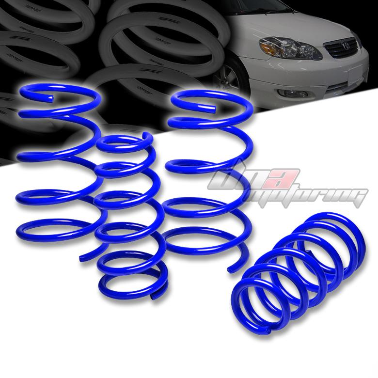 03-08 toyota corolla blue 2" drop suspension lowering springs/spring 255/235lb