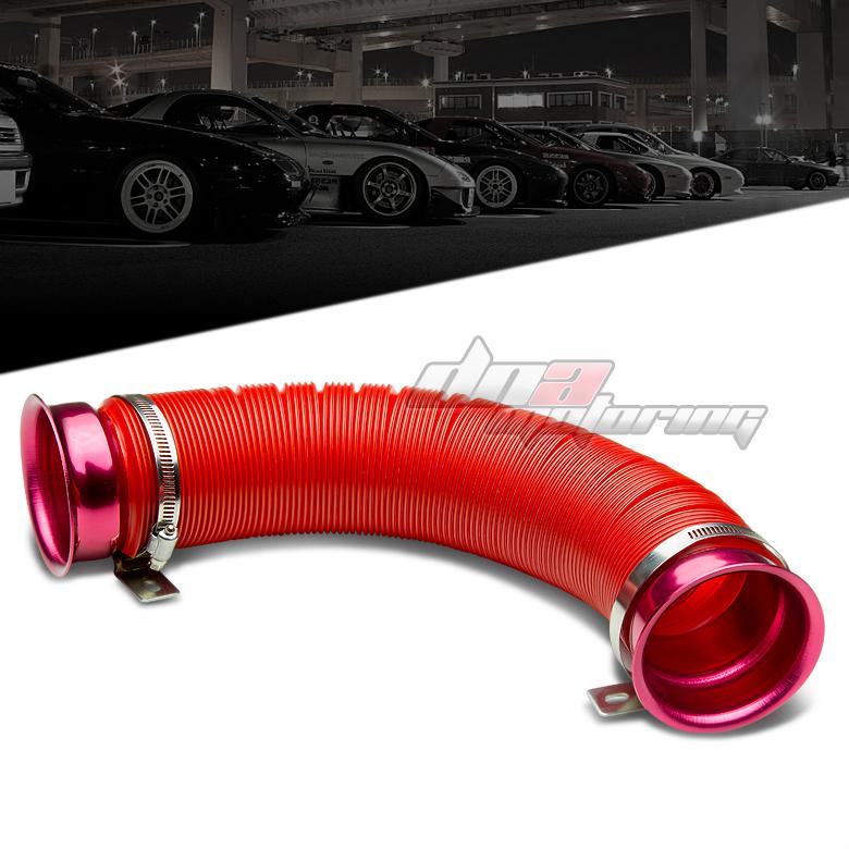 3" red multi-flexible adjustable short ram/cold air intake inlet tube/pipe/hose