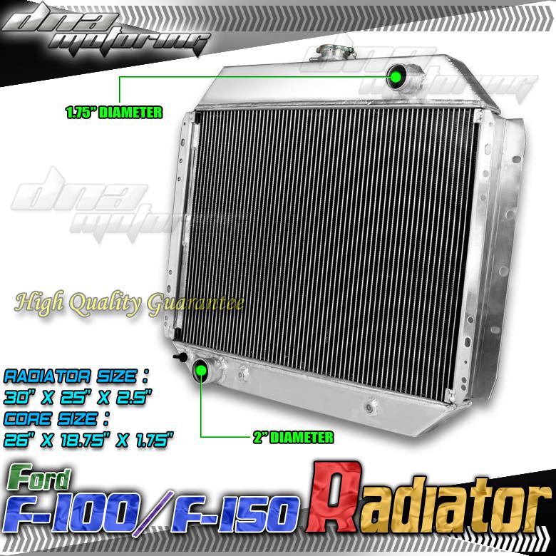 Dual core full aluminum 2-row racing radiator 68-79 ford f150/f100/f250 pickup