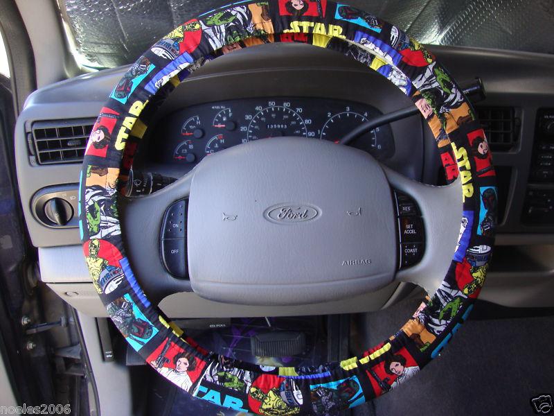 Hand made steering wheel covers star wars fabric