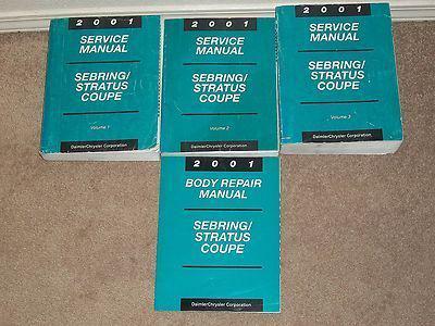 2001 dodge stratus and chrysler sebring coupe factory issue service manual set