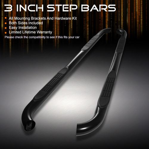 10-13 ram 2500/32500 mega cab 3" black powder coated side step nerf bars pair