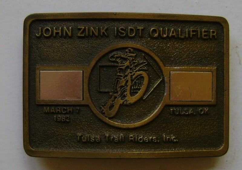 1982 john zink isdt qualifier tulsa ok belt buckle husqvarna maico ktm isde