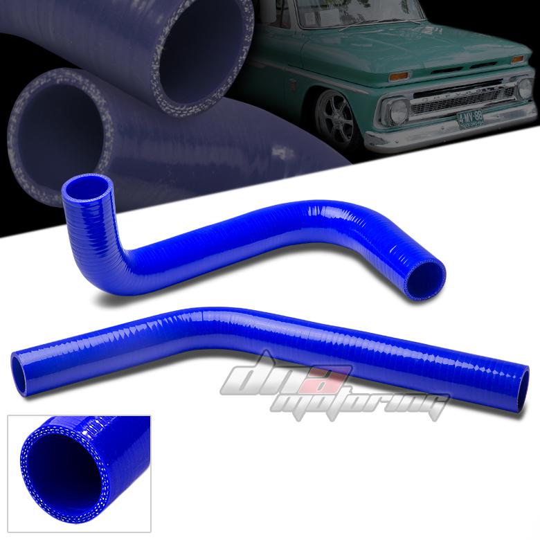 60-62 chevy c/k truck pickup c10 blue silicone direct fit radiator hose piping