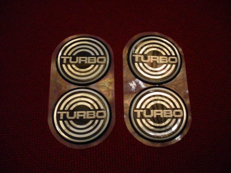 New turbo car logo wheel rim center icon cap emblems w/ adhesive backing