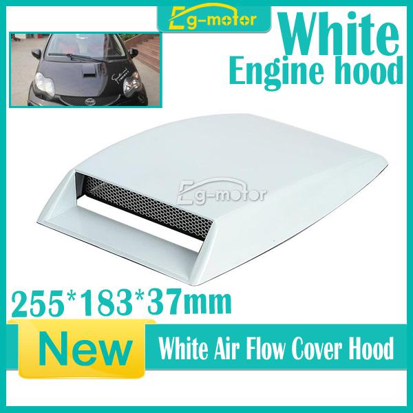 1x new mini car air flow intake hood scoop vent bonnet cover white decorative