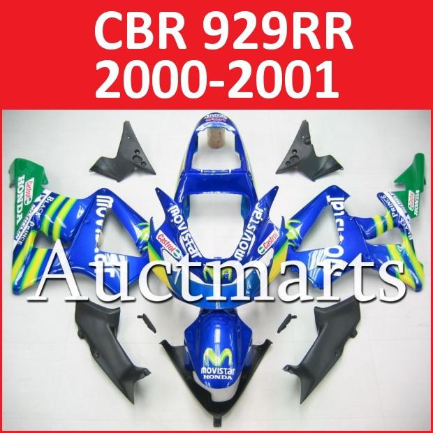 Fit honda 00 01 cbr929rr cbr 929 rr 2000 2001 fairing kit abs plastic i2 a01