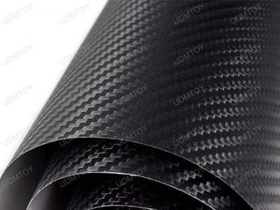 3d twill-weave glossy black carbon fiber vinyl film 24" x 48" interior exterior