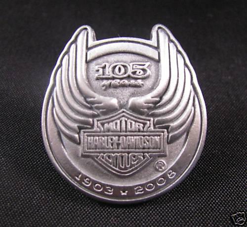 105 years 2008 harley motorcycle biker vest jacket pin