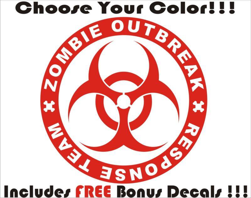 Zombie outbreak decal car window sticker laptop decal bmx mx bonus!! 1