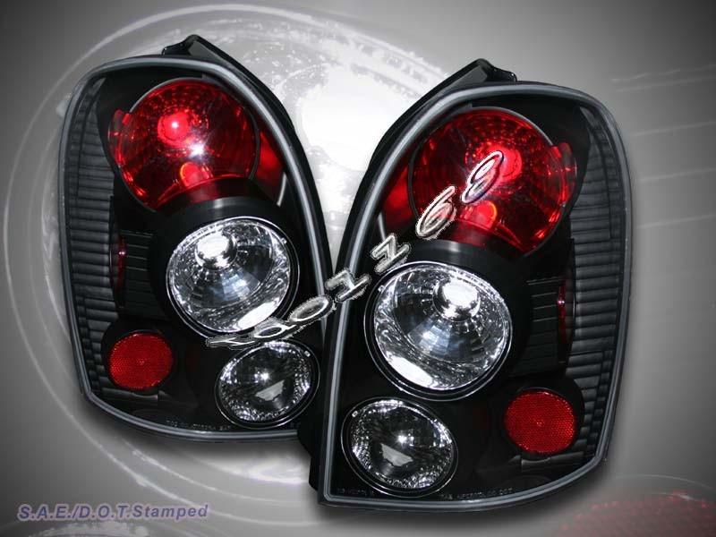 02 03 mazda protege-5 5 dr tail lights black left right rear lamps assembly