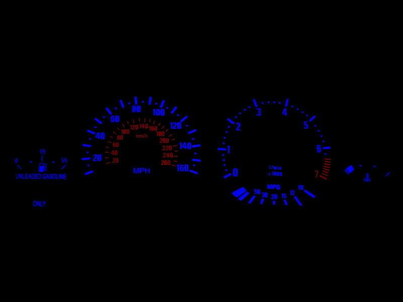 Bmw e36 uk 91-99 plasma glow cluster speedo dashboard gauges dials 160 mph wb