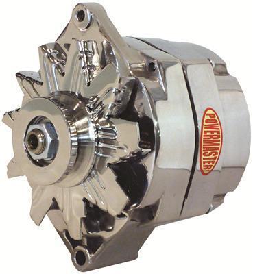 Powermaster street alternator 100 amps polished 12v gm 10si case 27294