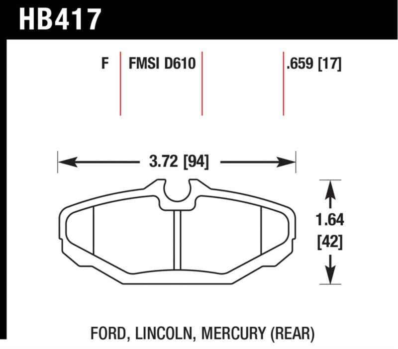 Hawk performance hb417f.659 disc brake pad 94-05 continental sable taurus