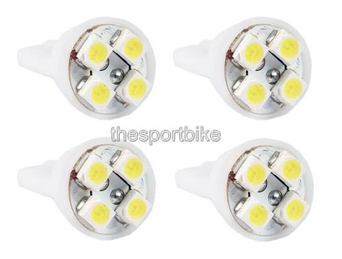 4x led light bulbs t10 194 168 w5w car white 4 smd side wedge lamps new 009-4 