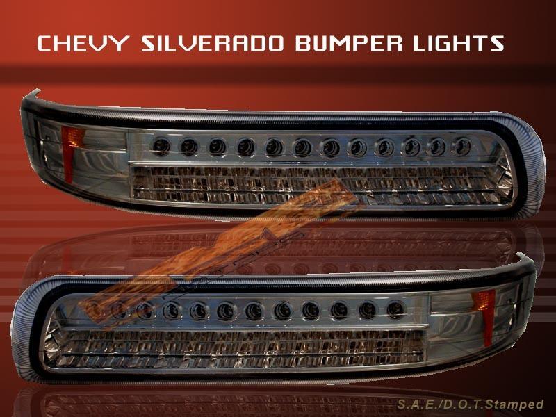99-02 chevy silverado smoke led bumper lights 00 01