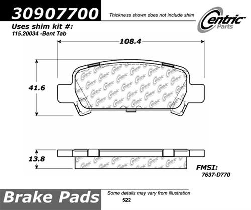 Centric-power slot 309.07700 street performance 98-08 baja forester impreza