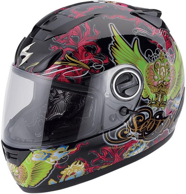 Scorpion exo-750 kingdom helmet - black/green - lg