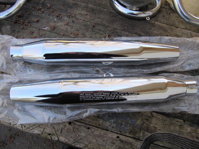 Harley davidson fat boy fatboy pipes exhaust tips mufflers