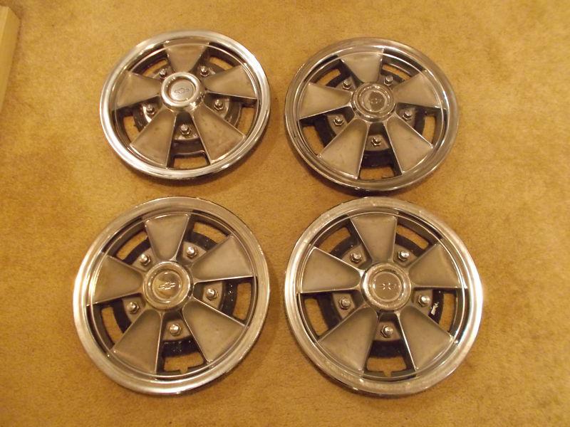 65 66 chevelle ss396 ss 396 chevy impala mag style hubcaps hub caps wheel covers