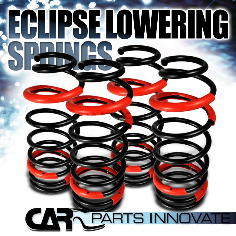 2000-2005 mitsubishi eclipse black/red suspension coilover lowering springs kit