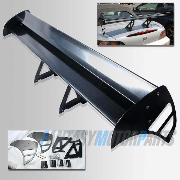 55" black double deck aluminum gt spoiler rear trunk wing racing honda ef eg ek