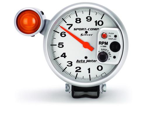 Auto meter 3911 sport-comp silver; shift-lite tachometer