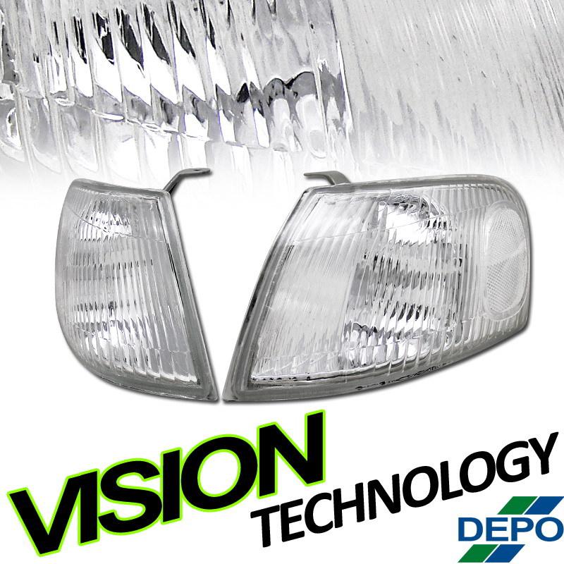 Depo pair 1998-2000 toyota corolla chrome clear corner lights turn signal lamps