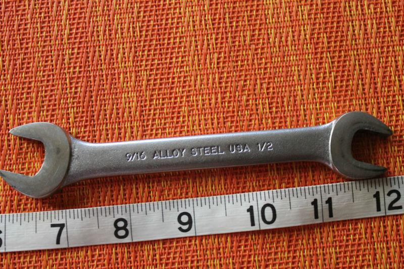 Husky 9/16-1/2 double open end  alloy steel wrench made in usa 34018