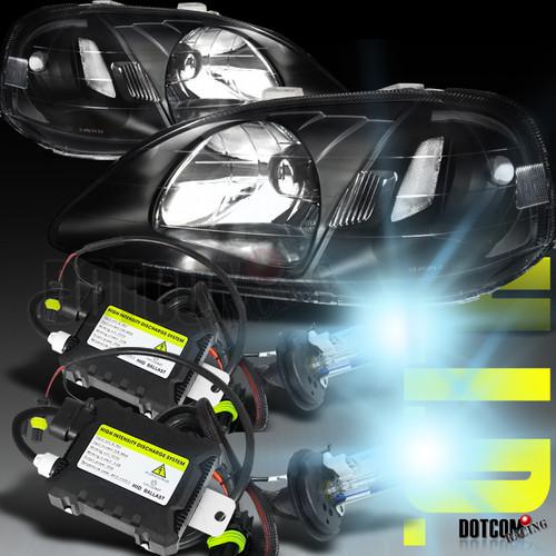 99-00 honda civic h4 xenon 6000k dual beam headlight hid kit black