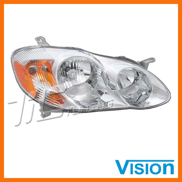 03-04 toyota corolla ce le passenger right r/h side head light lamp assembly new